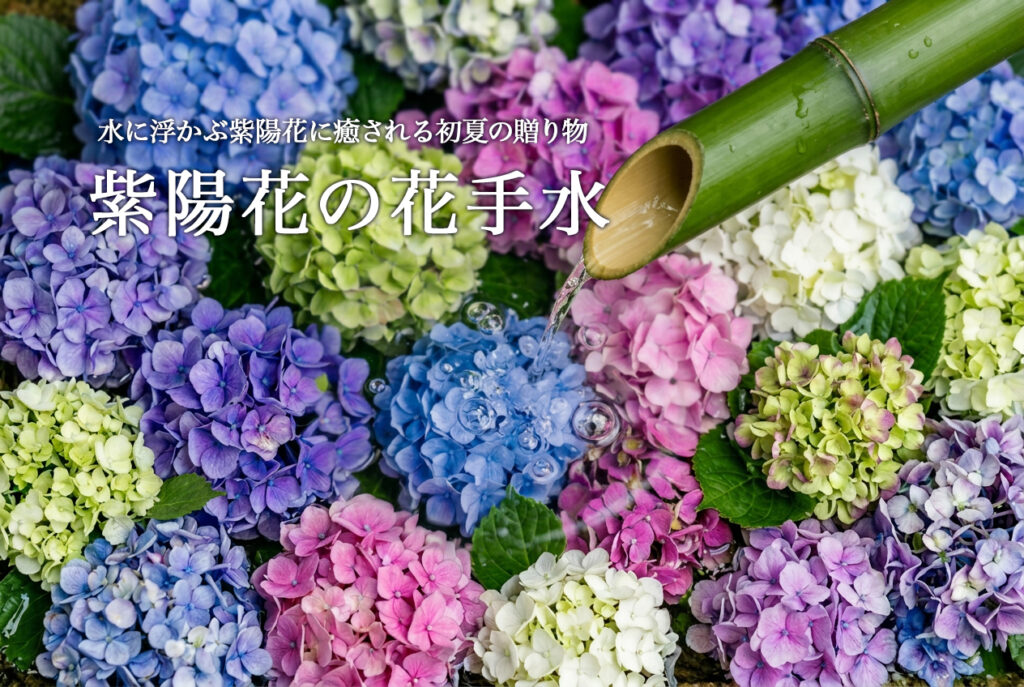 花手水・紫陽花（あじさい）鎌倉・鶴岡八幡宮
