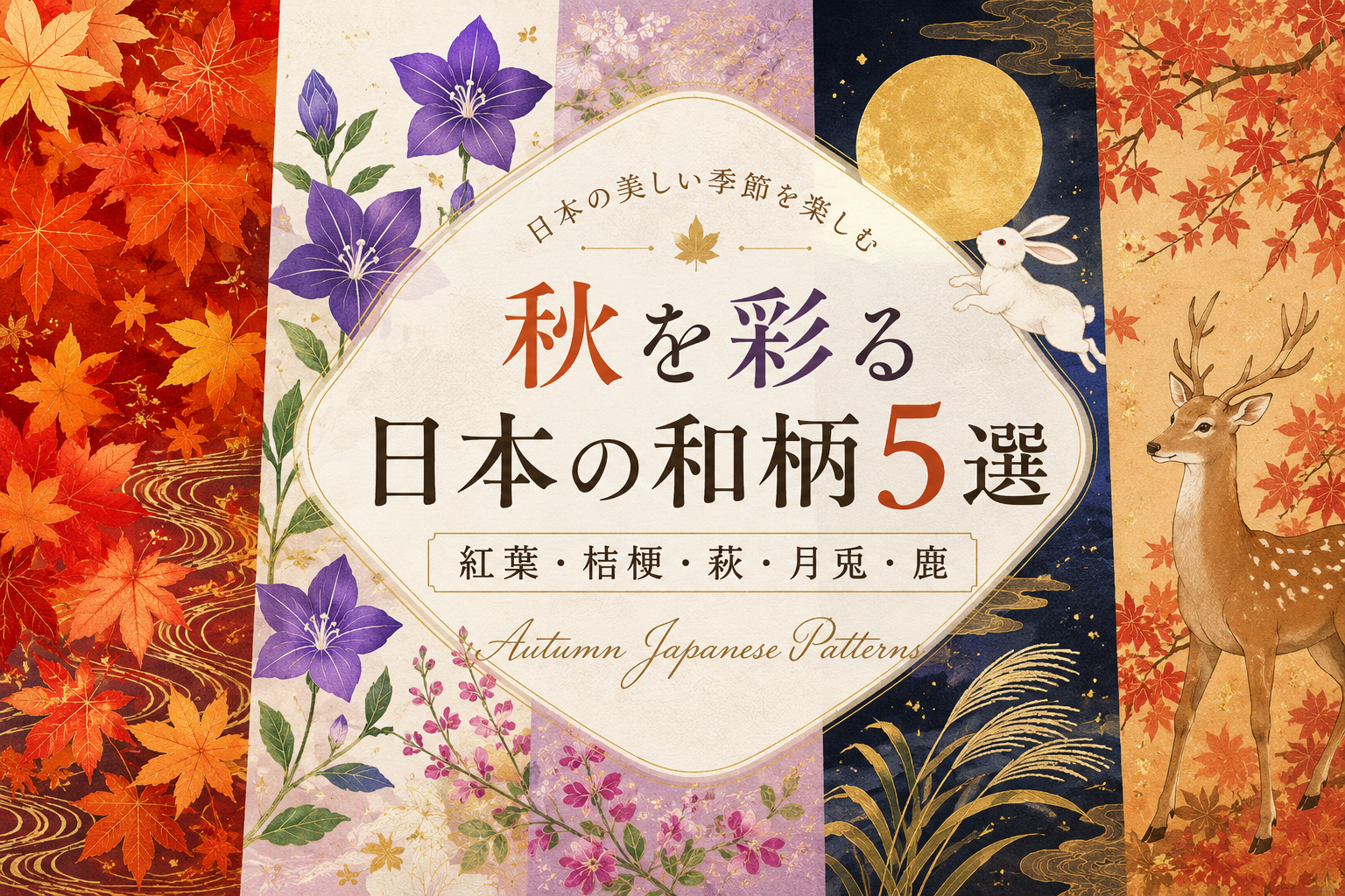 秋を彩る日本の和柄5選。日本の美・和柄・着物柄・日本の美は和ごころの美